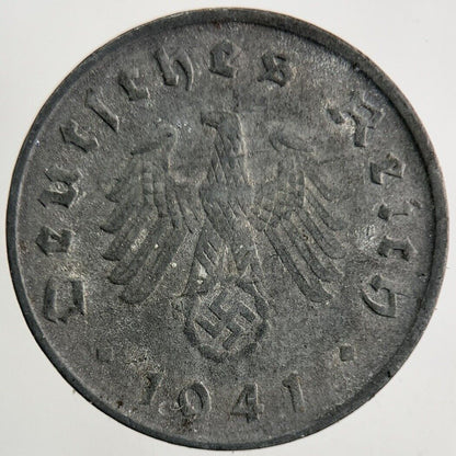 1941 - D Germany Nazi 10 Pfennig Coin | Fine Collectable Grade