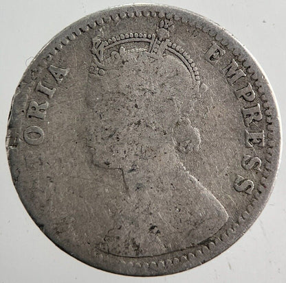 1893 India 1/4 Quarter Rupee Silver Coin | Collectable Grade