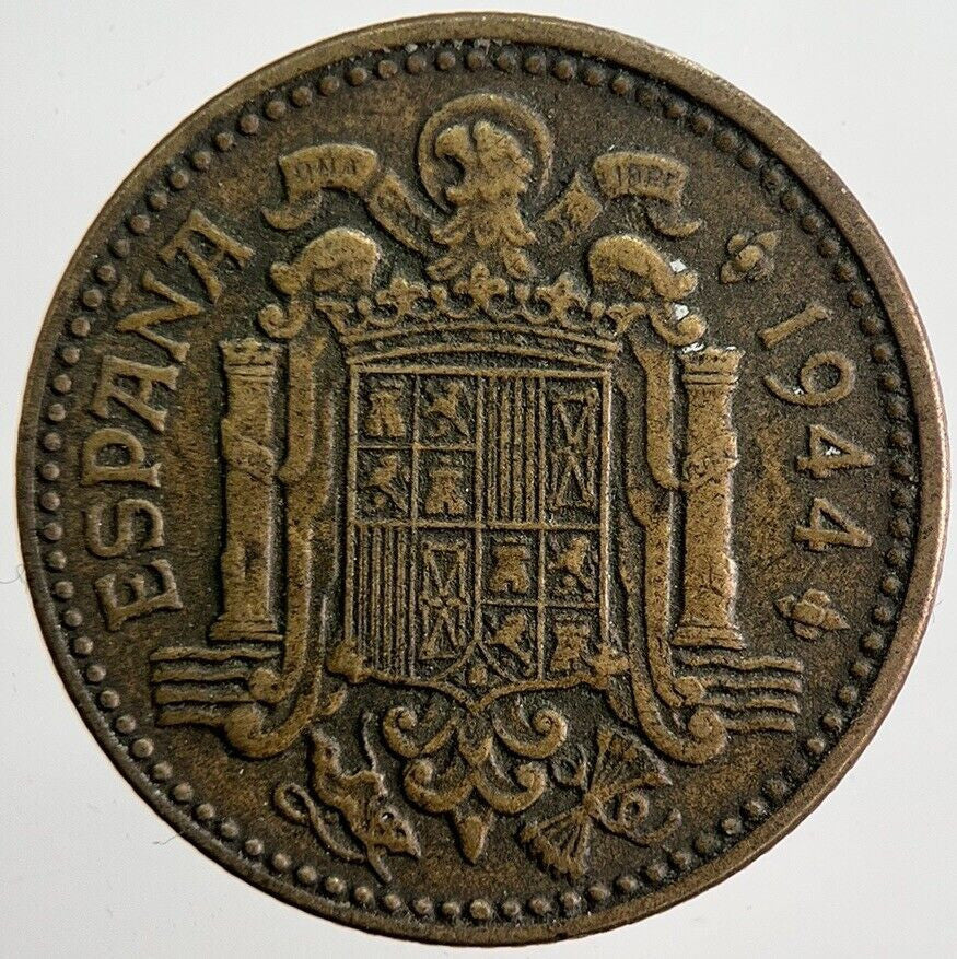 1944 Spain 1 One Peseta Coin | Fine Collectable Grade | a4746