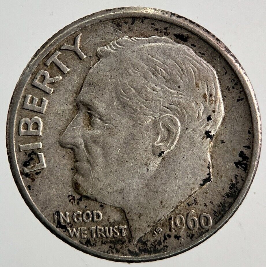 1960 - D US USA Roosevelt Dime Silver Coin | Fine Collectable Grade
