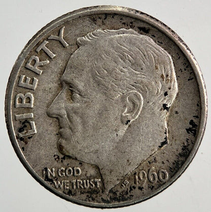 1960 - D US USA Roosevelt Dime Silver Coin | Fine Collectable Grade
