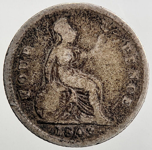 1843 Victoria Groat Four - Pence Silver Coin | Fair Grade | a3430