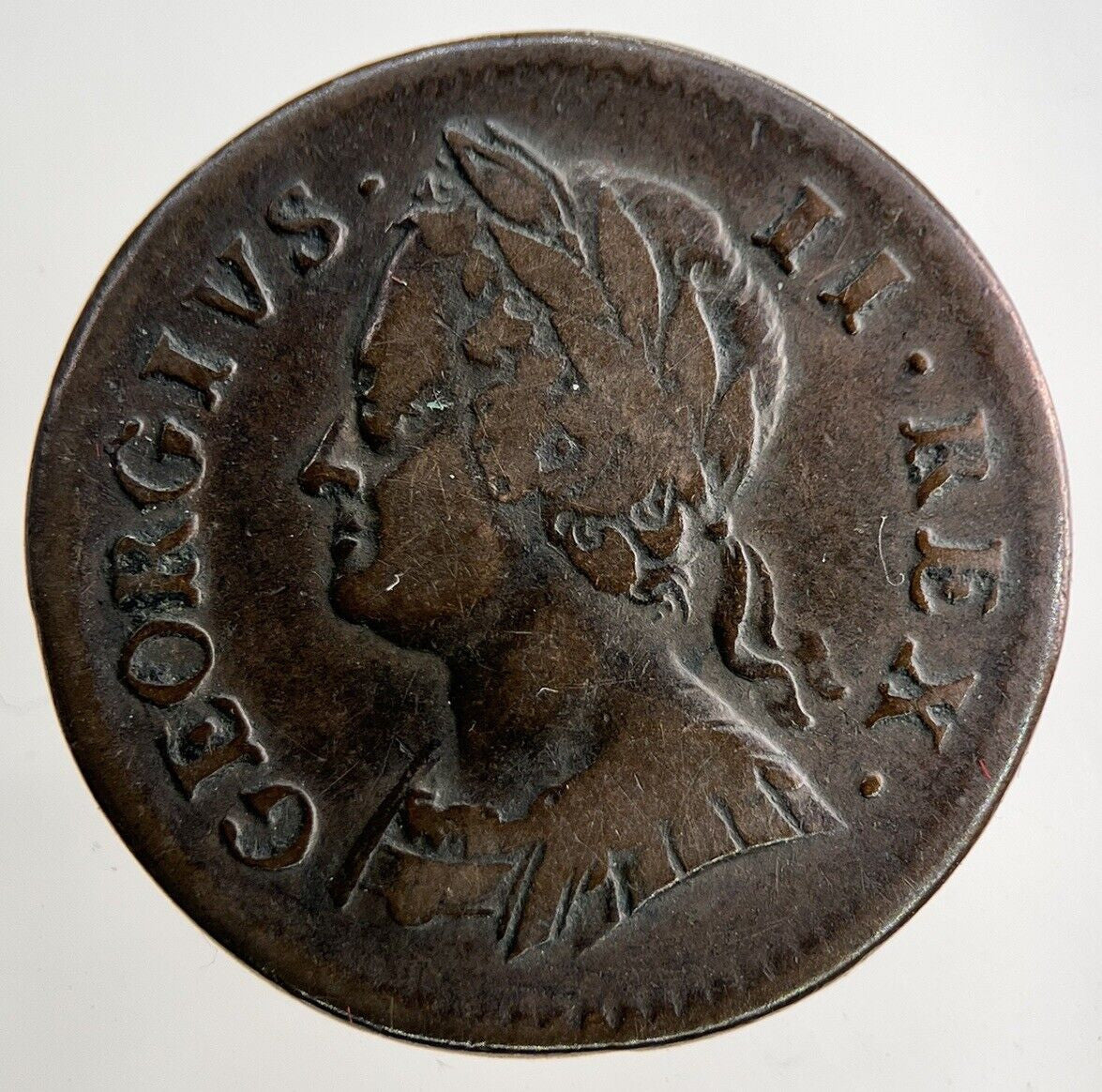 1746 George II 2nd Farthing Coin | Very High Grade