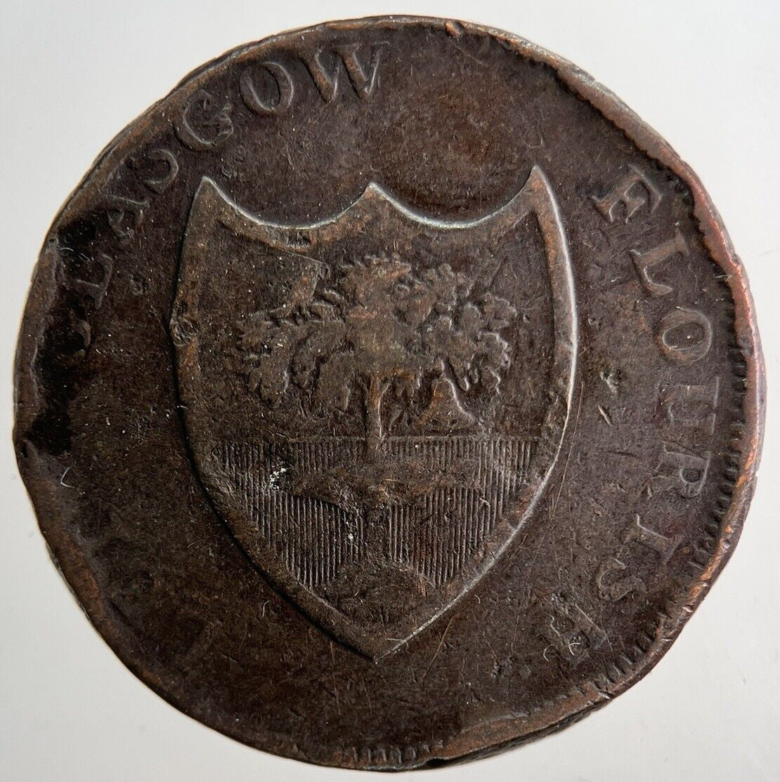1791 Glasgow Flourish Half - Penny Token | Collectable Grade | a6545
