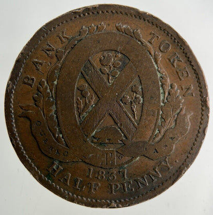 1837 Canada Bank Token Half - Penny Coin | Fine Collectable Grade