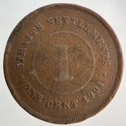 1901 Victoria Straits Settlements 1 Cent Coin | Collectable Grade
