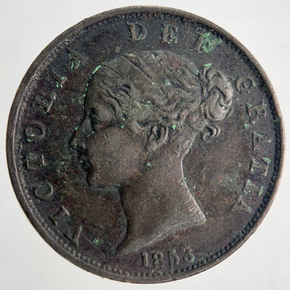 1853 Victoria Half - Penny | British Copper Coin | Fine Collectable Grade | a1908