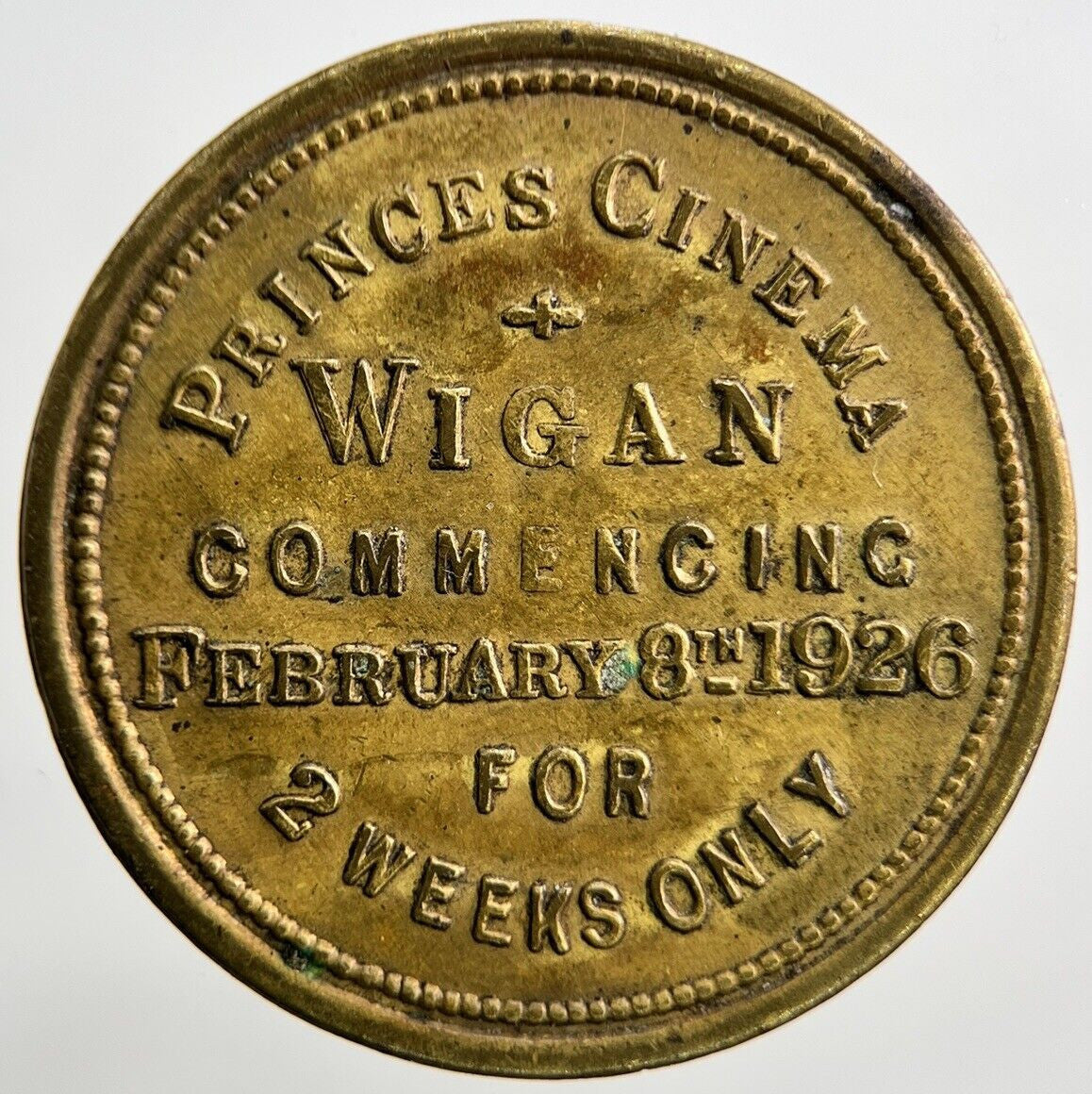 1926 Charlie Chaplin The Gold Rush Wigan Token | Fine Collectable Grade | a1007