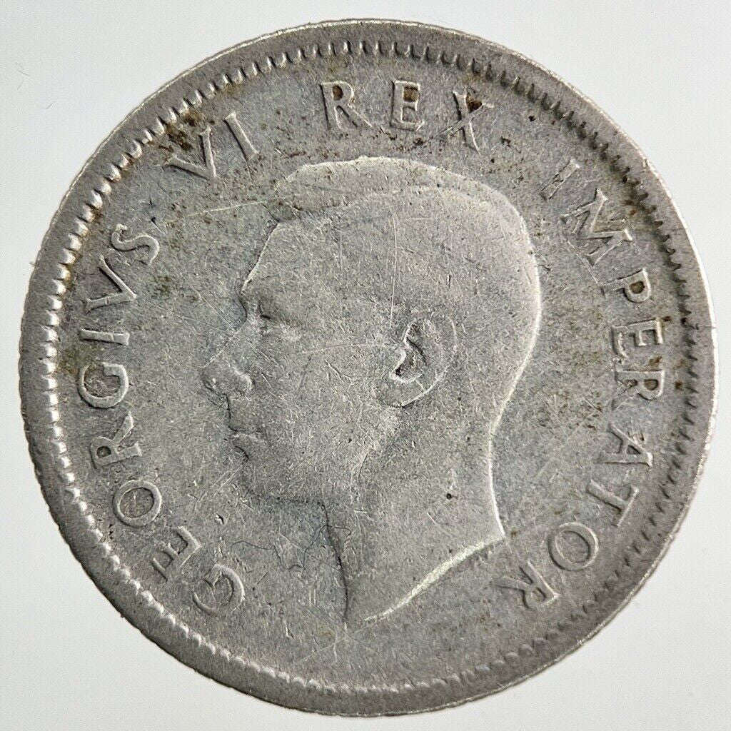1937 South Africa Sixpence Silver Coin | Fair Grade