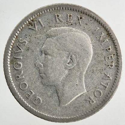 1937 South Africa Sixpence Silver Coin | Fair Grade