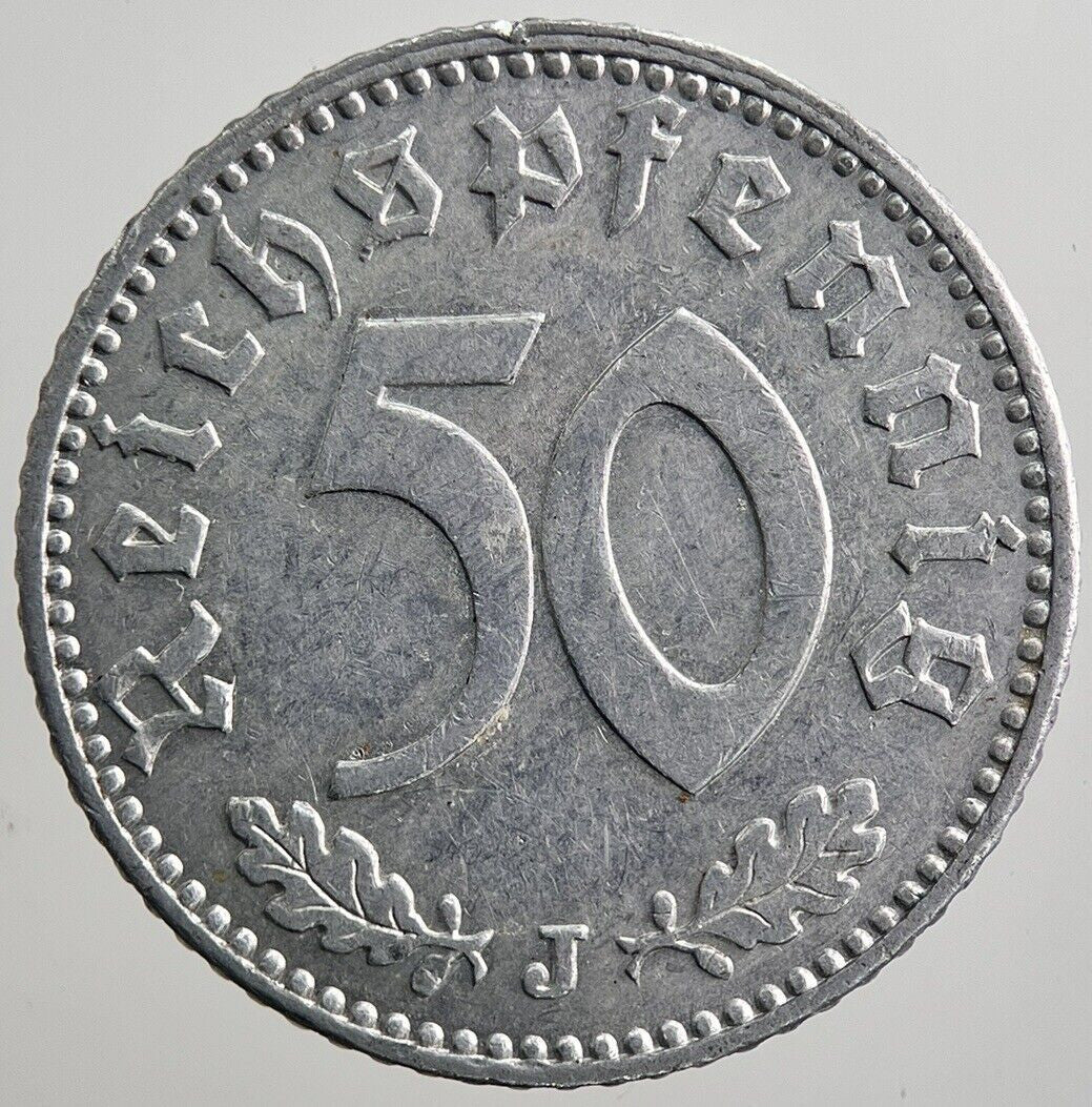 1941-J Germany Nazi 50 Pfennig Coin | Fine Collectable Grade | a2183