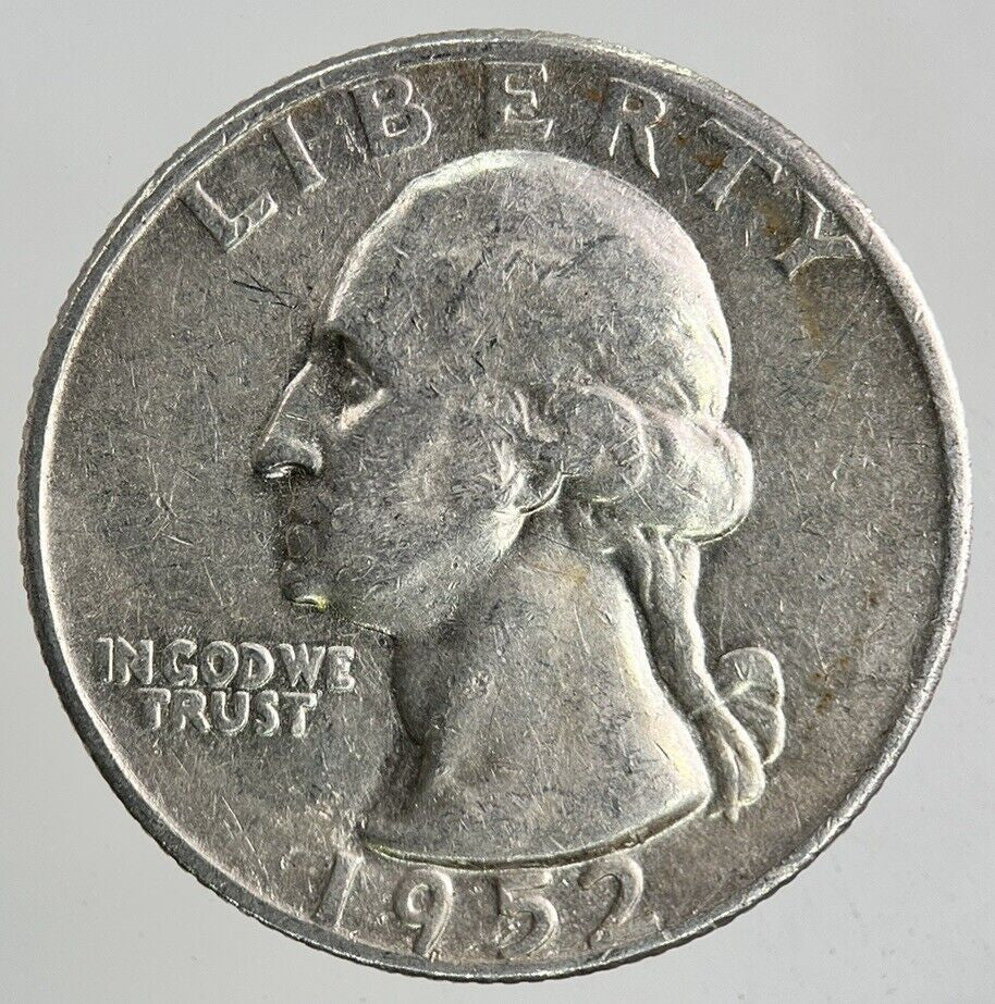 1952 - D US USA Quarter Dollar Silver Coin | Fine Collectable Grade