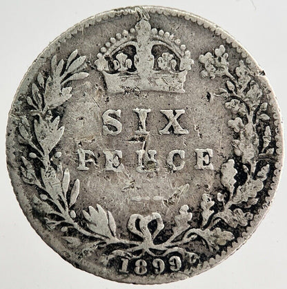 1899 Victoria Sixpence Silver Coin | Collectable Grade | a8197