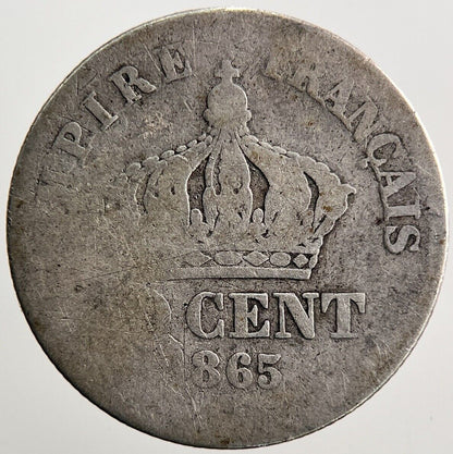 1865 France 50 Cent Silver Coin | Fair Grade | a3639