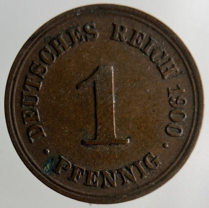 1900 Germany 1 Pfennig Coin | Fine Collectable Grade