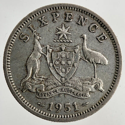 1942 - D Australia Sixpence Silver Coin | Fine Collectable Grade