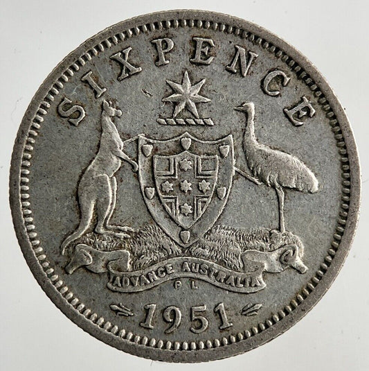 1942 - D Australia Sixpence Silver Coin | Fine Collectable Grade