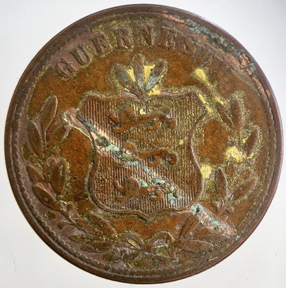 1864 Guernsey 8 Doubles Coin | Collectable Grade | a5539