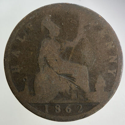 1862 Victoria Half - Penny Coin | Fair Grade