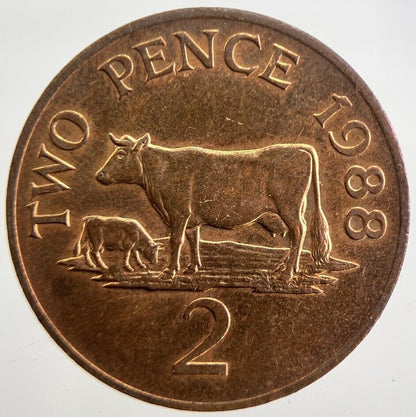 1988 Jersey 2 Two - Pence Coin | Very High Grade | a4893