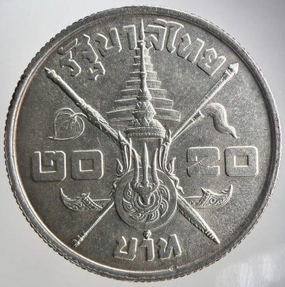 1963 Thailand Thai Rama IX 20 Baht Silver Coin | Very High Grade | a4650