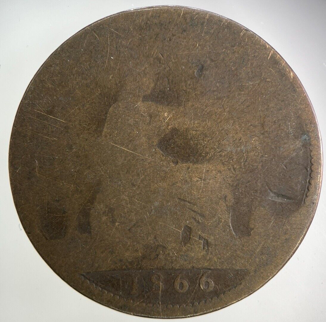 1866 Victoria One Penny Coin | Fair Grade