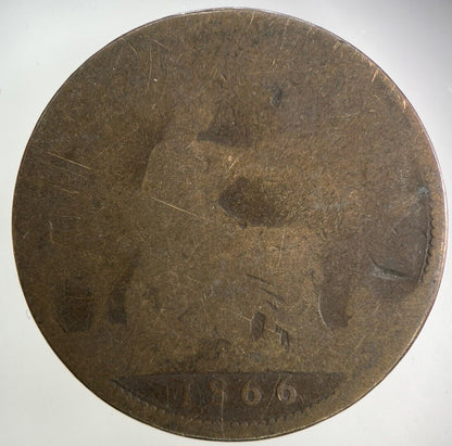 1866 Victoria One Penny Coin | Fair Grade
