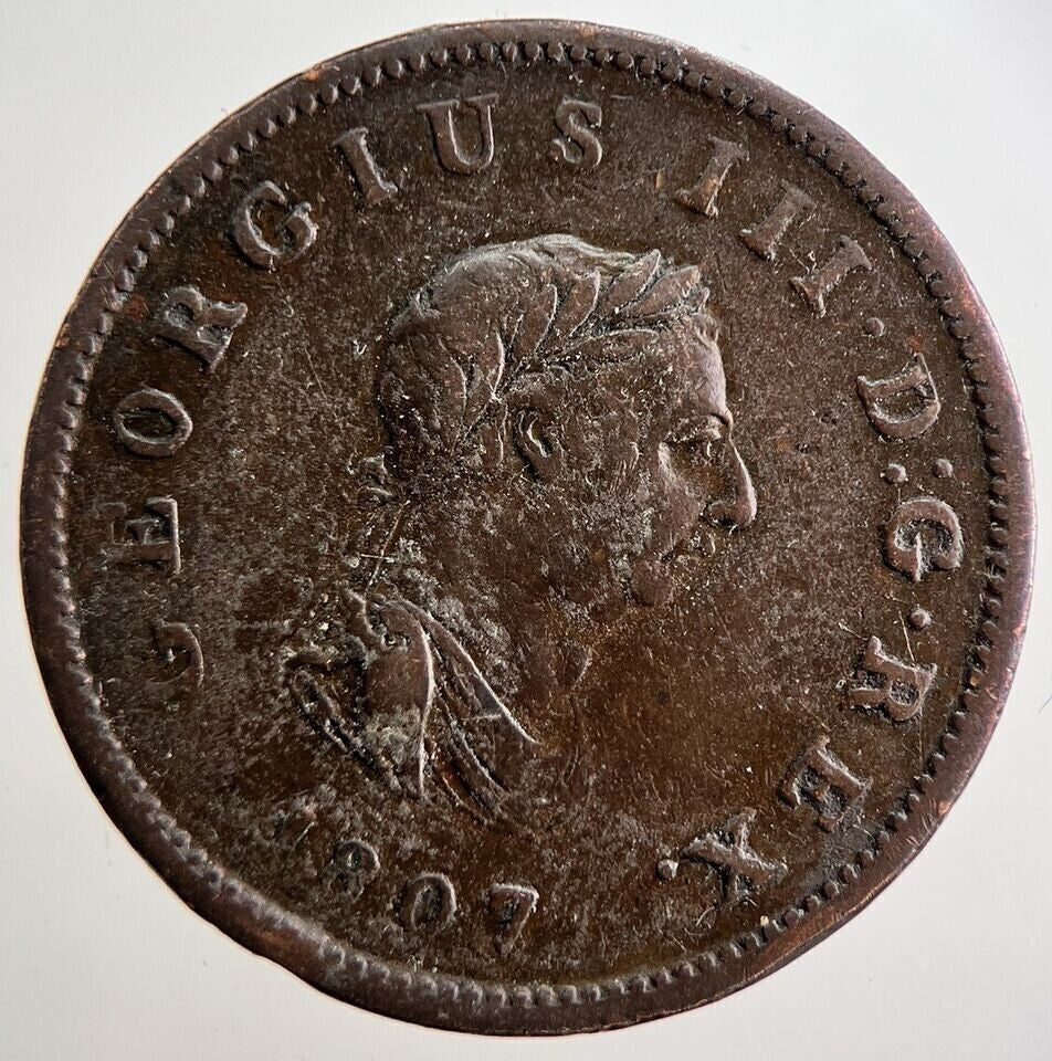 1807 George III 3rd Half - Penny Coin | Fine Collectable Grade | a2638
