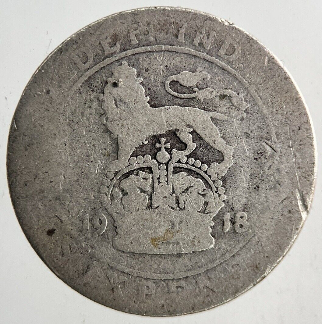 1918 George V Sixpence Silver Coin | Fair Grade