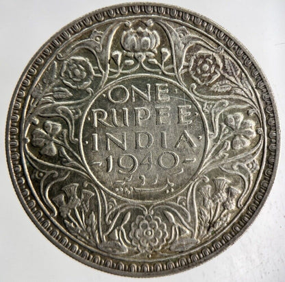 1940 India One Rupee Silver Coin | Fine Collectable Grade