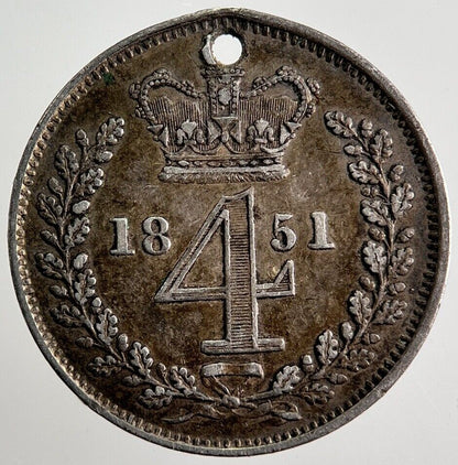 1851 Victoria Maundy Four - Pence Silver Coin | Very High Grade