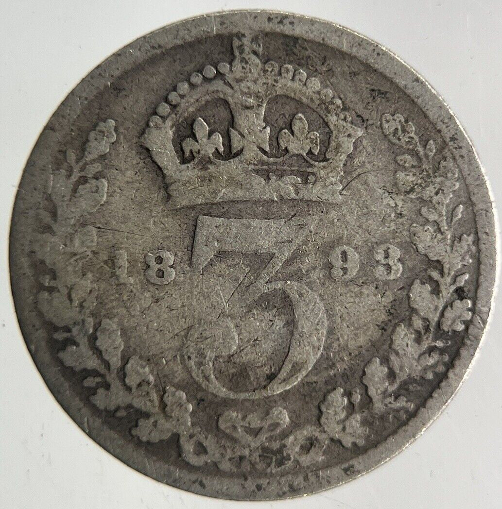 1893 Victoria Threepence Silver Coin | Collectable Grade