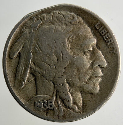 1936 - D US USA Buffalo Nickel Coin | Fine Collectable Grade
