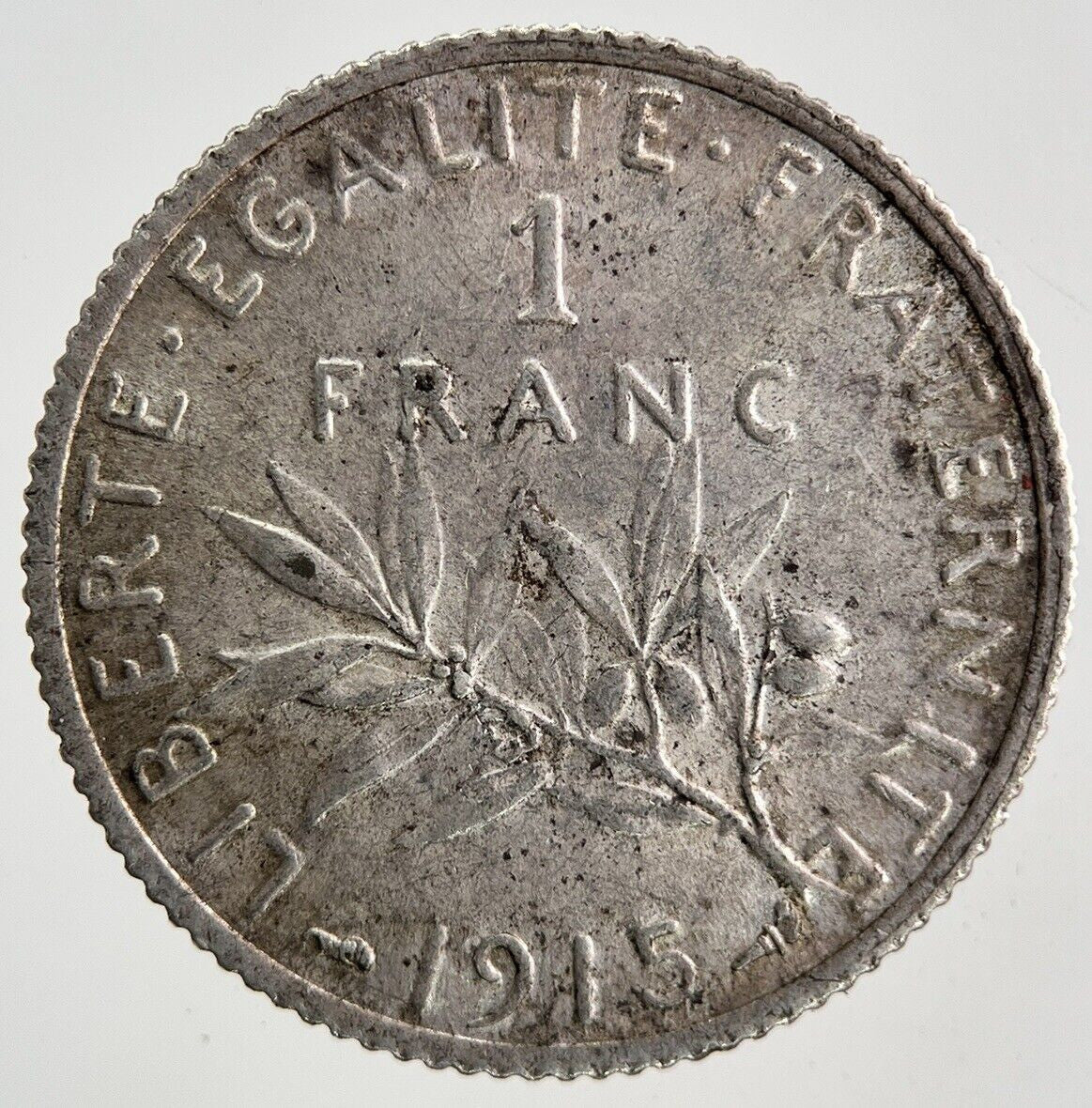 1915 France 1 Franc Silver Coin | Very High Grade