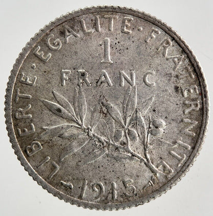 1915 France 1 Franc Silver Coin | Very High Grade