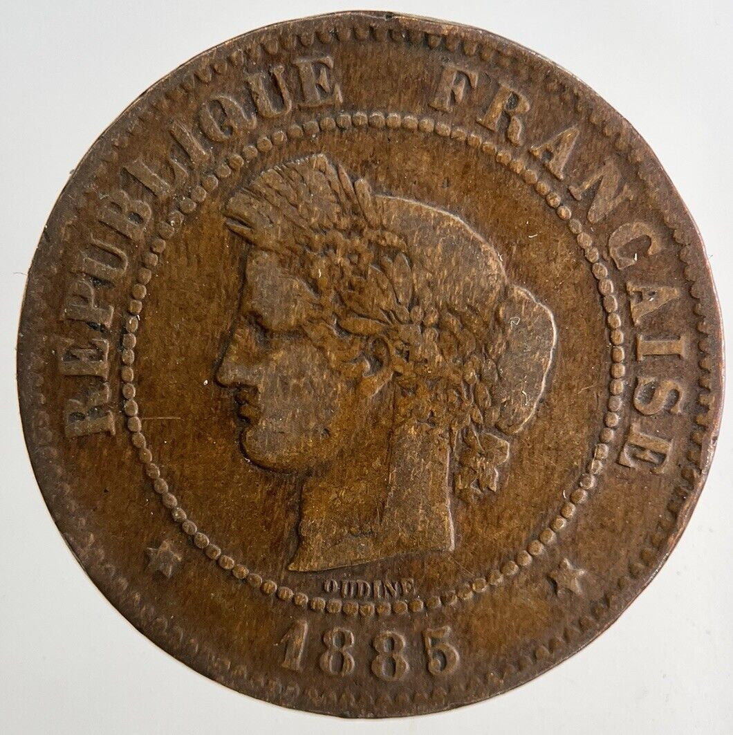 1885 France 5 Centimes Coin | Fine Collectable Grade