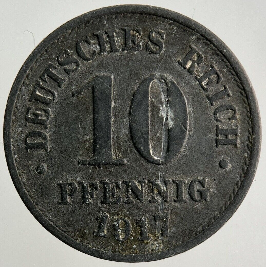 1917 Germany 10 Pfennig Coin | Fine Collectable Grade