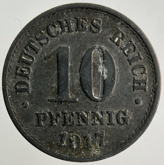 1917 Germany 10 Pfennig Coin | Fine Collectable Grade