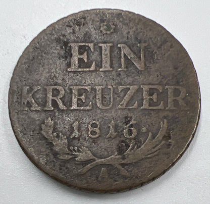 1816 - A Ein One Kruzer Austria Coin | Collectable Grade | a1292