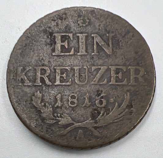 1816 - A Ein One Kruzer Austria Coin | Collectable Grade | a1292