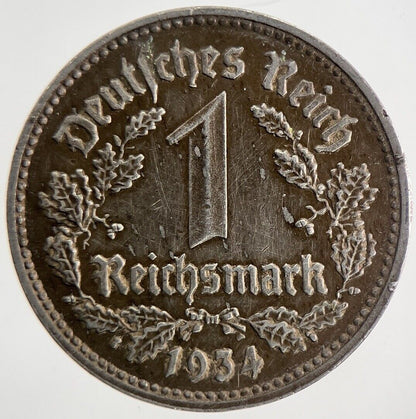 1934 Germany 1 Mark Coin | Very High Grade
