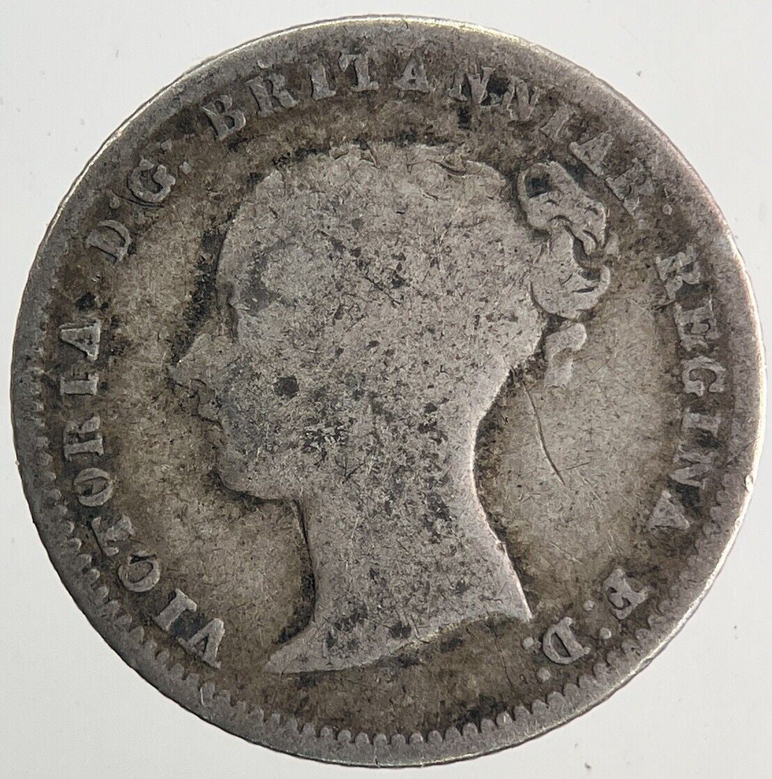 1854 Victoria Four-Pence Groat Silver Coin | Fine Collectable Grade | a9973