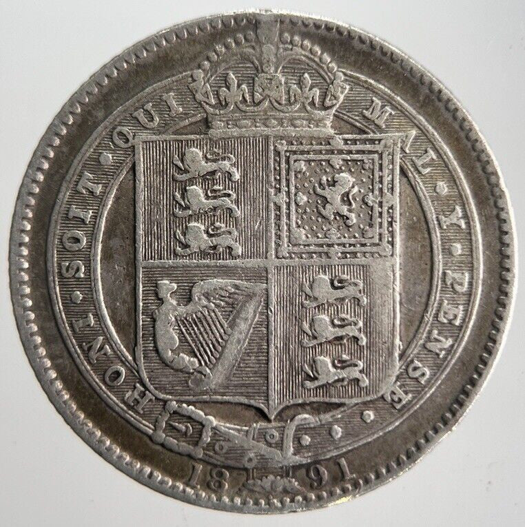 1891 Victoria Shilling Silver Coin | Collectable Grade | a4515