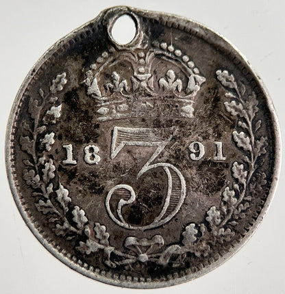 1891 Victoria Threepence Silver Coin | Very High Grade | a8540