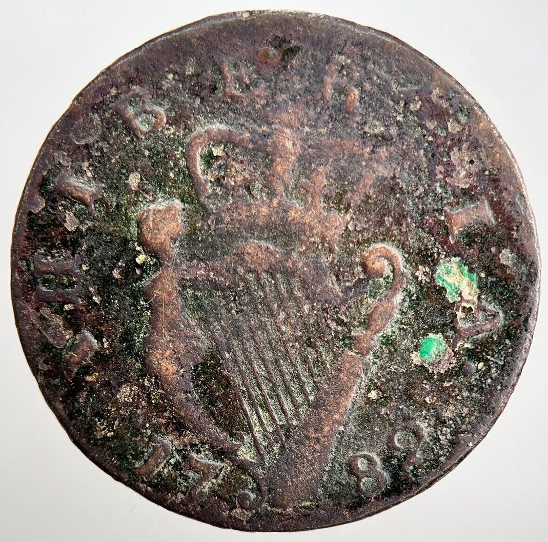1782 George III Irish Hibernia Half - Penny Coin | Collectable Grade | a2275