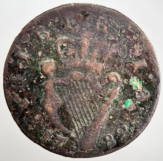 1782 George III Irish Hibernia Half - Penny Coin | Collectable Grade | a2275