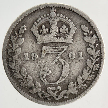1901 Victoria Silver Threepence Coin | Collectable Grade