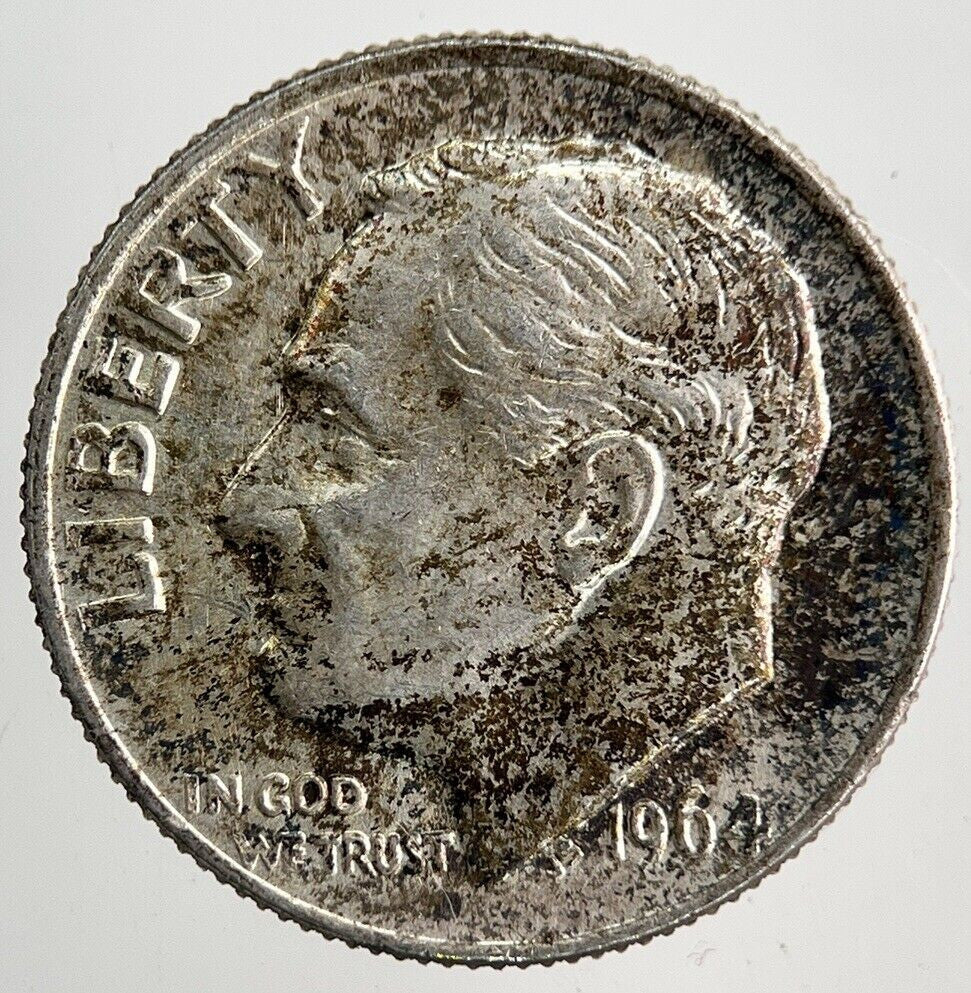 1964 US USA Roosevelt One Dime Silver Coin | Very High Grade