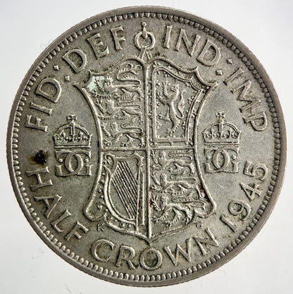 1945 George VI Half - Crown Silver Coin | Fine Collectable Grade
