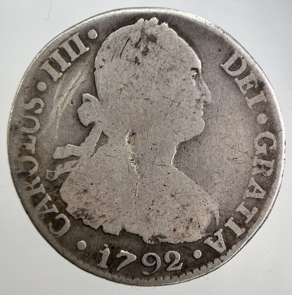 1792 Spain Half 2 Two Reales Silver Coin | Collectable Grade | a4882
